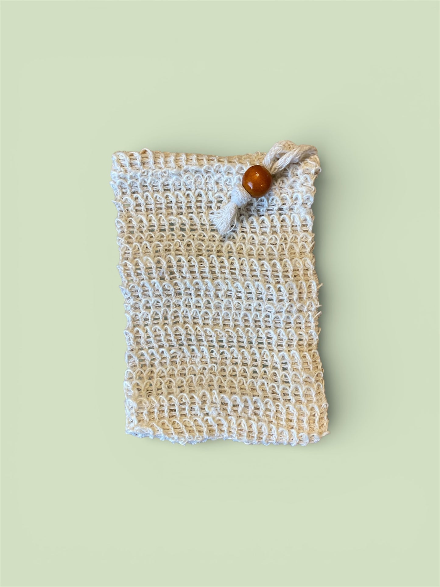 soap bag on green background